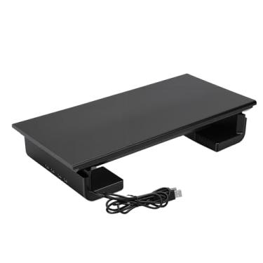 Imagem de Generic Suporte para Computador, Riser de Monitor Ergonômico de 20,17 X 7,9 pol. Com Hub USB 2.0, Pés Antiderrapantes de 4 Portas, Suporte Resistente de até 55 Libras, Porta USB Lateral
