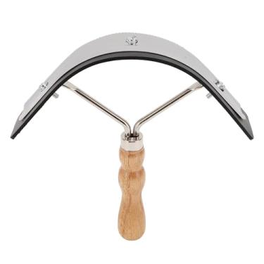 Imagem de Escova de cabelo de cavalo borracha de aço inoxidável pega confortável cabo de madeira pente raspador de limpeza facial de cavalo para gado