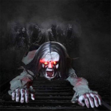 Imagem de Generic Halloween Elétrico Rastejante Fantasma Durável Horror Voz Controle de Som Prop Casa Assombrada Decoração para Festa de Halloween, Látex, Plástico, Tecido (Generice4h5tmzou2-10351663)