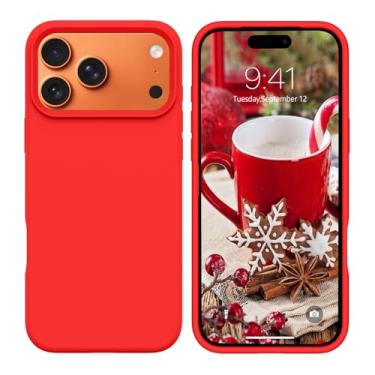 Imagem de GUAGUA Capa para iPhone 17 Pro, silicone líquido, sedosa, macia, gel, borracha, fina, forro de microfibra, textura acolchoada, capa protetora à prova de choque para iPhone 17 Pro de 6,3 polegadas