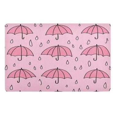 Imagem de STAYTOP Tapete de porta bonito para guarda-chuva, entrada externa, 81 x 50 cm, tapete de boas-vindas ao ar livre/interno, tapetes de banho fofos, capacho frontal antiderrapante para entrada, pátio