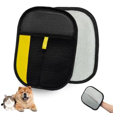 Imagem de UIQELYS Luvas de cuidados para animais de estimação para gatos e cães – Luva de escova de massagem e descamação suave, removedor de pelos eficiente com adsorção estática, pontas de silicone macio