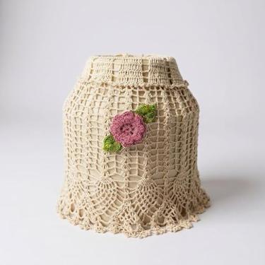 Imagem de Capa Para Botijão De Gás 55x55cm Bordada Crochê Artesanal (Rosê)