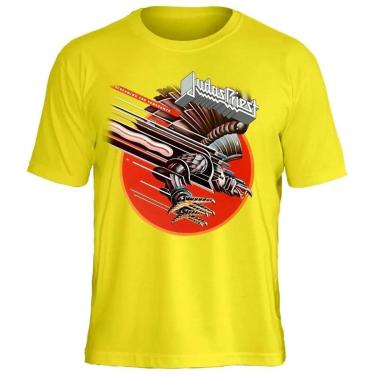 Imagem de Camiseta de Banda Stamp Judas Priest em Algodão Manga Curta Gola Redonda Oficial-Unissex