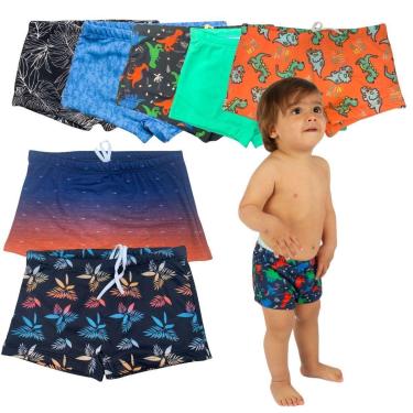 Imagem de Kit 4 Sunga Juvenil Box Infantil Praia Piscina Proteção UV50 Masculina-Masculino