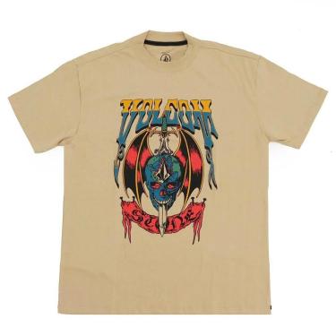 Imagem de Camiseta Volcom Comfort World Weapon - Bege (Oversize)-Masculino