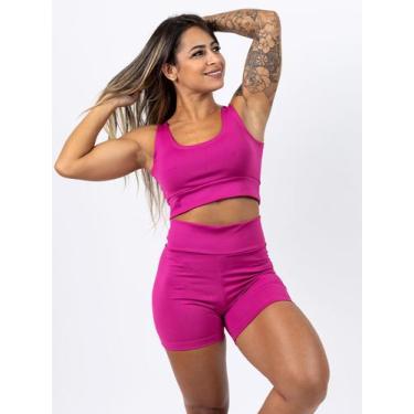 Imagem de Conjunto De Academia Básico Top E Shorts Em Suplex - OXY SPORT, P, Ros