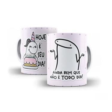Imagem de Caneca Decorativa Parabéns Amiga, Porcelana, Design Listrado Pastel, Tema Aniversário com Bolo e Ilustração Fofa, 325ml (12880)