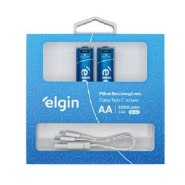 Imagem de Pilha Recarregável Aa Usb-C 1.200Mah Com 2 Unidades + Cabo