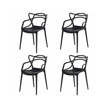 Imagem de Kit 4 Cadeiras para Sala de Jantar Allegra Pretas