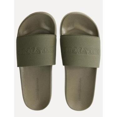 Imagem de Chinelo Tommy Hilfiger Print Tumble Pool Slide Verde Militar-Masculino
