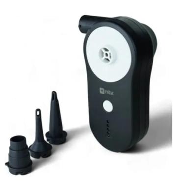 Imagem de Inflador Recarregável USB, Portátil, 280 L/min, 0.58 PSI, Bateria 4000mAh, Plástico ABS, 16x7.5cm, com Kit de Bicos e Cabo USB Tipo-C