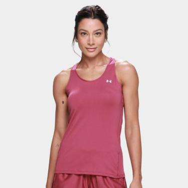 Imagem de Regata Under Armour HG Racer Feminina, Rosa escuro, Branco, G