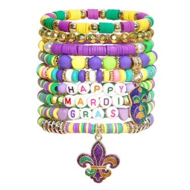 Imagem de Shcsdr 9 pulseiras femininas elásticas empilháveis para amizade, joias boêmias de praia de verão, lembrancinhas de festa, presentes de festa, 6.77 Inch, Vinil, Sem Pedra Preciosa