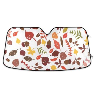 Imagem de Capa solar de avelãs de folhas de outono para janela de carro, persianas de janela de carro, acessórios de resfriamento de carro