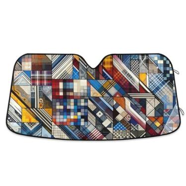Imagem de Guarda-sol de carro xadrez para-brisa UV sol e refletor de calor proteção solar calor