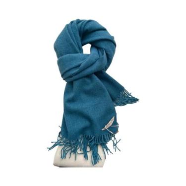 Imagem de Cachecol Longo De Lã Quente Para Mulheres, Xale De Cashmere, Pashmina 