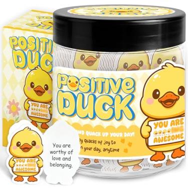 Imagem de Pote de pato positivo com 60 cartões de afirmação, pato de apoio emocional, presentes para meninas adolescentes, presentes de aniversário para adolescentes, presente de patos, meias para meninas