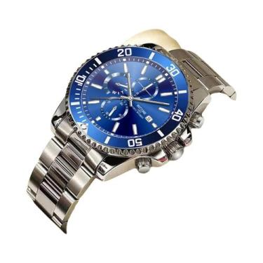 Imagem de Relógios de negócios masculinos de luxo relógio de quartzo prateado ma