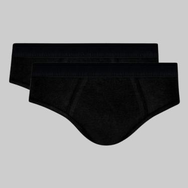 Imagem de Kit 2 Cuecas Lupo Slip Algodão com Elastano 00485, Preto, M