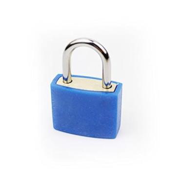 Imagem de 4 cadeados de bagagem coloridos de 23 mm, cadeado de latão com chaves para mala, mochila, armário e caixa de ferramentas