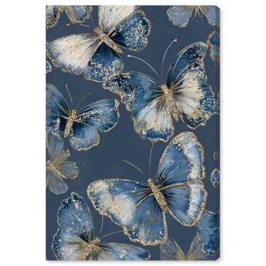 Imagem de Golden Wings I Canvas Print Blue Wall Decor by Art Remedy, Gallery Wrapped, 10 x 15