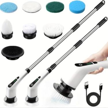 Imagem de Escova De Limpeza Ajustável Janela Banheiro e Cozinha Ferramenta 3 em 1 Recarregável