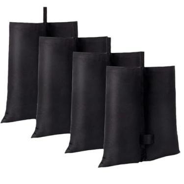 Imagem de BAHULA Pacote com 4 sacos de areia de dossel 420D sacos de peso de areia preto dossel sacos de areia à prova de vento para abrigo solar instantâneo ao ar livre pernas de dossel preto, 43 x 38 cm