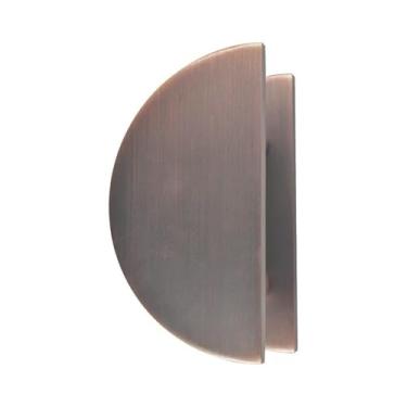 Imagem de SUYA Puxador de porta push-pull, puxador meio redondo de liga de alumínio de alta resistência para porta comercial externa/porta de celeiro, resistente à ferrugem, fácil instalação, cobre antigo