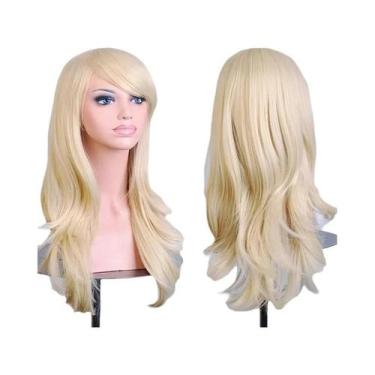 Imagem de Peruca Sintética Longa Ondulada Rosa Roxa De 70cm Para Mulheres Fantas