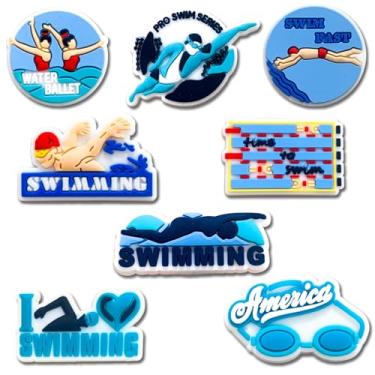 Imagem de Berloques de decoração de calçados esportivos para tamanco de crocodilo, softball, beisebol, basquete, vôlei, futebol, tênis, natação, futebol, golfe, acessórios, Small, Cloreto de polivinilo, Sem