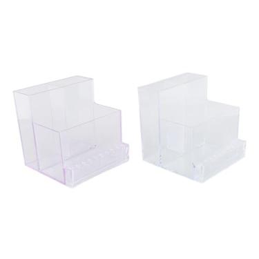 Imagem de Semme Suporte Portátil para Broca de Unha, Caixa Organizadora, Transparente, Rosa, Roxo, Plástico, Ferramenta de Arte de Unha, Estojo de Armazenamento para Profissionais de Manicure