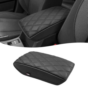 Imagem de KBH Capa de apoio de braço para console central compatível com Subaru Impreza, Crosstrek 2024 2025 2026, capa de descanso de braço de couro PU para carro, acessórios internos, preta