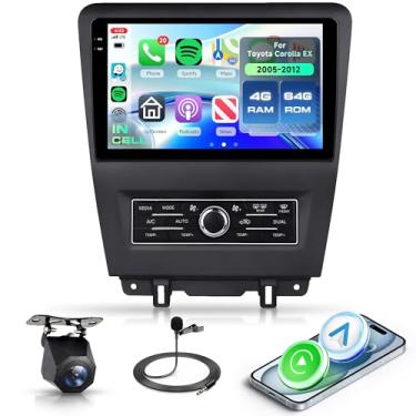 Imagem de Rádio estéreo automotivo 4 + 64 G Android 15 para Ford Mustang 2010-2014 com carplay sem fio Android Auto, unidade de cabeça de tela interna de 26 cm com GPS/Bluetooth 5.0/FM RDS/EQ/Wi-Fi Mirror Link
