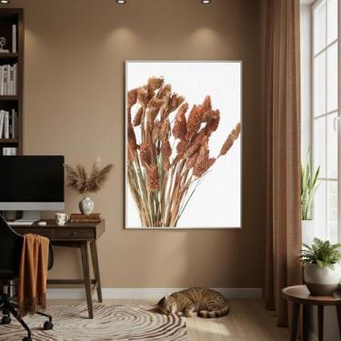 Imagem de Quadro Decorativo Folhagem Marrom 70x50cm Mold Preta - Quadros On-line