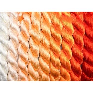 Imagem de RUSHIGUAN 100% pura natureza amoreira fio de seda acessório de joias flores artificiais ponto cruz bordado fio diy kits de costura 9 cores gradientes 110 m cada (26)