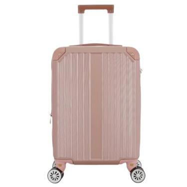 Imagem de Mala de Bordo 10kg Extensível com Zíper Duplo, Rodas 360° Giratórias, ABS Resistente, Cadeado TSA – Mala de Mão Pequena para Viagem(Ouro rosa,N21-56 * 36.5 * 24)