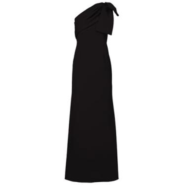 Imagem de Adrianna Papell Vestido longo feminino de crepe elástico, Preto, 42