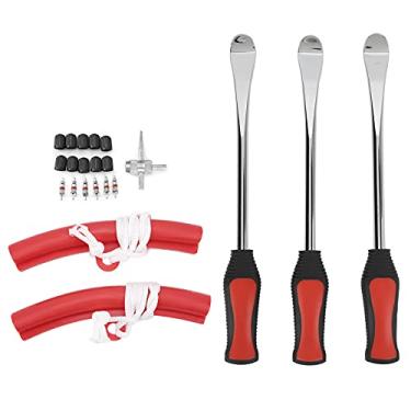 Imagem de KIMISS Conjunto de Ferramentas de Ferro para Alavanca de Colher de Pneu - Kit Profissional de Troca de Pneu Com Núcleo de Válvula para Reparo de Motocicleta, Bicicleta e ATV