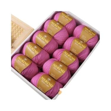 Imagem de Fio De Lã De Alpaca 500g 10 Meadas Médio-Fino 212 Para Tricô De Suéter