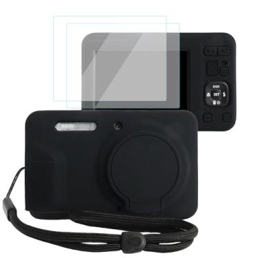 Imagem de VOVMOEYA Capa de câmera para Kodak PIXPRO FZ55 com 2 protetores de tela e 1 alça de mão, silicone, leve e protetora macia