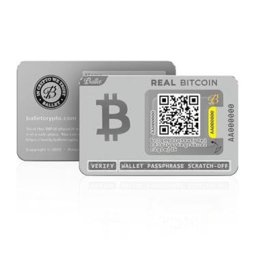 Imagem de Ballet REAL Bitcoin – O cartão de armazenamento frio de criptografia mais fácil – Carteira de hardware de criptomoeda com suporte seguro para multimoedas e NFT