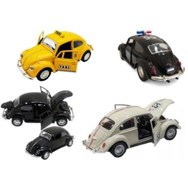 Imagem de KIT 4 Super Carrinhos Miniatura Fusca colecionador Fricção Coleção 195