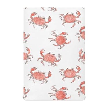 Imagem de Wassud Jogo de lençol fofo de berço de caranguejo vermelho, respirável, para meninos e meninas, neutro, 68 x 99 cm