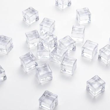 Imagem de Cubos de acrílico - Pedras preciosas e cristais - Saco com 39 peças de joias de enchimento de vaso para artesanato - Pedras de aquário - Pedras de enchimento de lixeiras sensoriais para artesanato