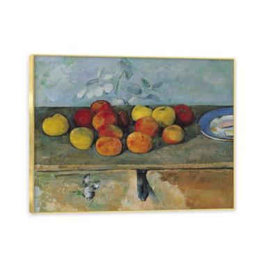 Imagem de Moldura dourada. Arte vintage emoldurada de frutas mortas, pintura clássica de cozinha country, decoração de parede de casa de fazenda quente para sala de jantar e cozinha. A99. 30x40cm-11,8x15,7 pol.