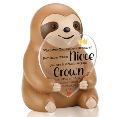 Imagem de Presente de incentivo para estatueta de sobrinha preguiça, decoração de mesa inspiradora para meninas, presente motivacional de tia ou tio, presente de agradecimento de aniversário, formatura, Natal