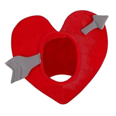 Imagem de oshhni Chapéu em formato de coração para festas, fantasias românticas, acessórios divertidos para fotos, ideal para lembrancinhas de festa, carnavais e