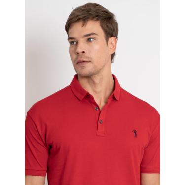 Imagem de Camisa Polo Aleatory Lisa Algodão Pima Vermelha-Masculino