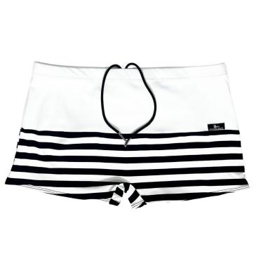 Imagem de SUNGA ADULTO BOXER BRANCO E LISTRA PRETO COM BRANCO-Masculino